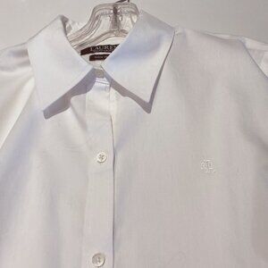LAUREN Ralph Lauren White Button-Down Collared Blouse Worn 1x